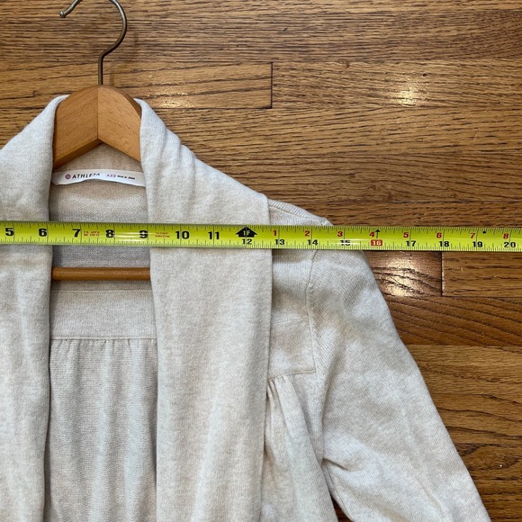Athleta Niyama Cashmere Blend Wrap Cardigan Sweater Cream Shawl Collar EUC XXS - Picture 8 of 12